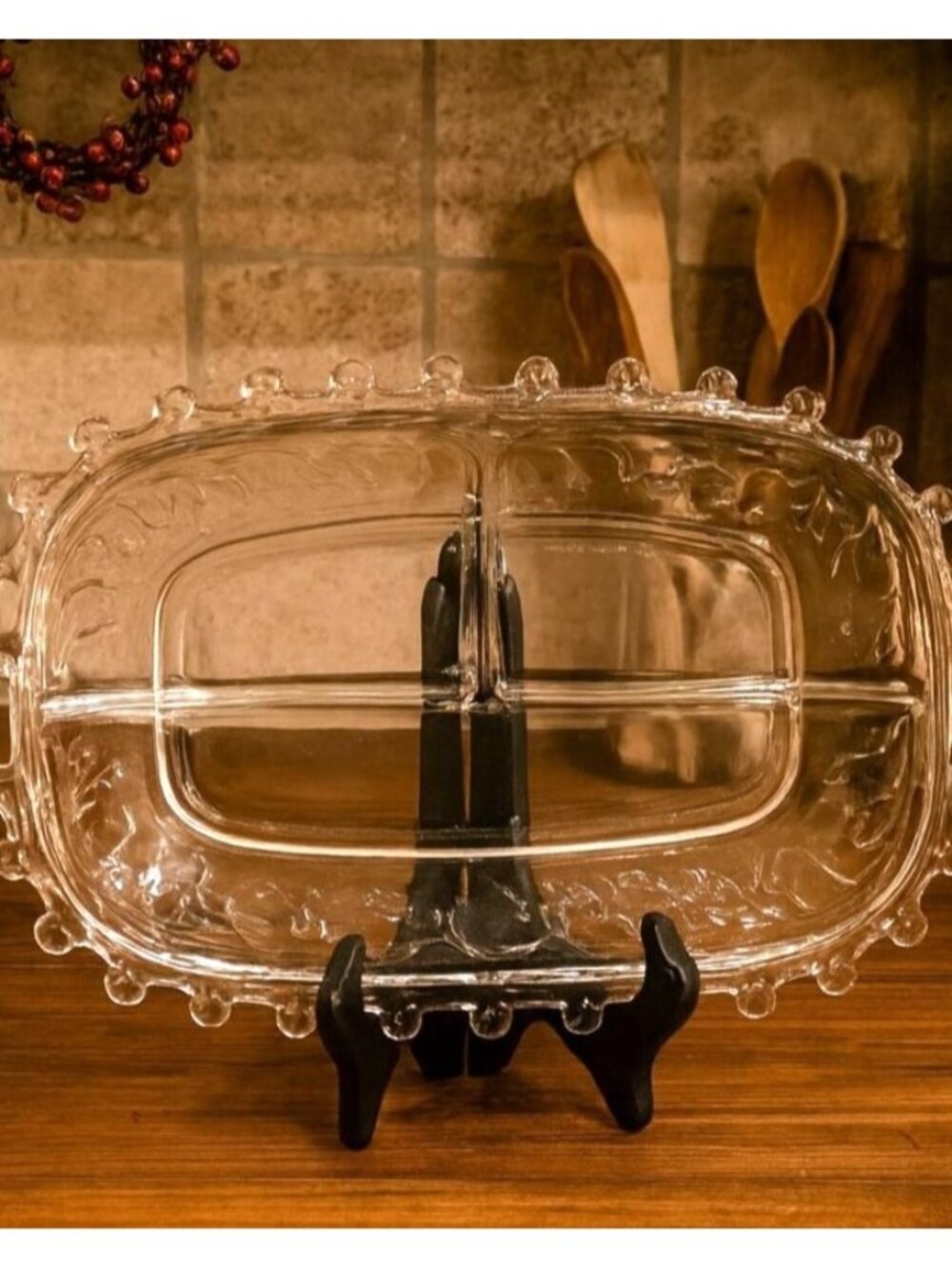 Vintage Heisey Lariat Divided 3 Section Relish Serving Tray K01 A